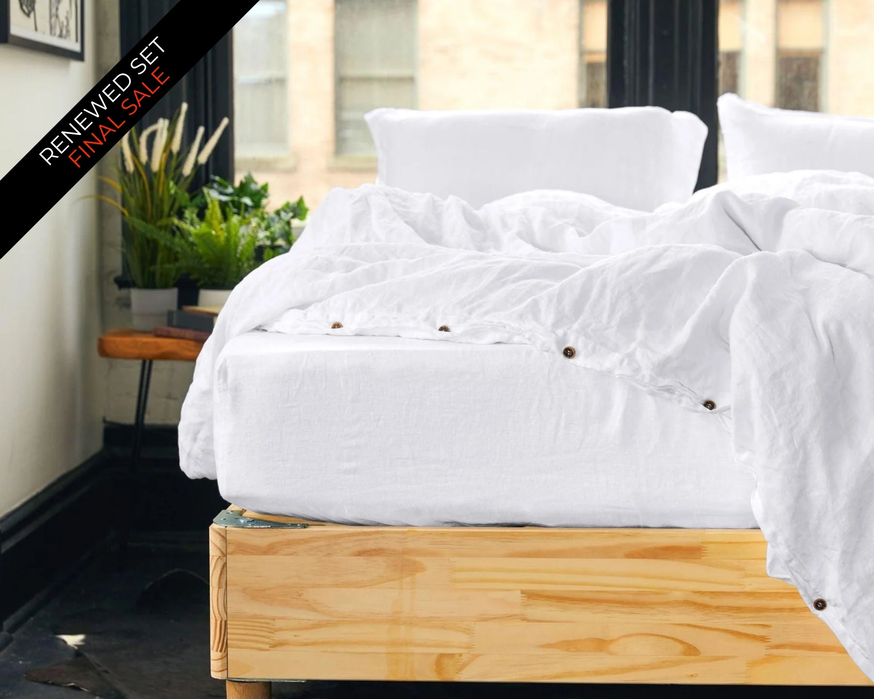 Organic European Linen Fitted Sheet | Renewed