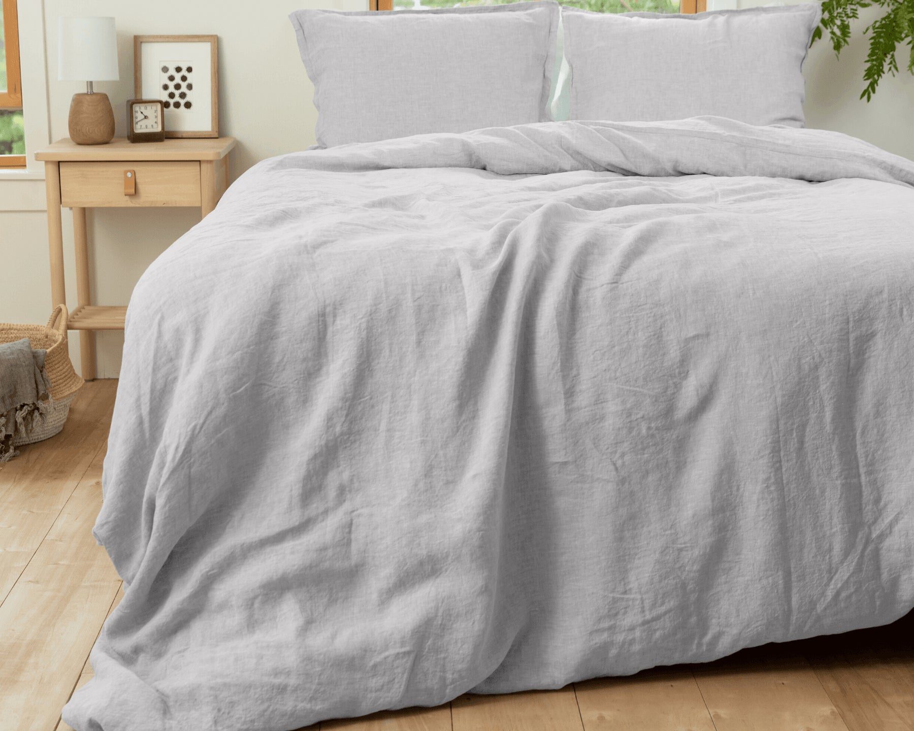 Organic European Linen Duvet Cover Sets | Solid Colors