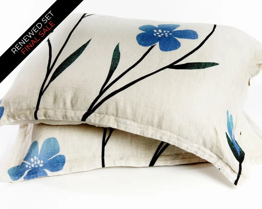 European Linen Duvet Cover Set | Hørblomst Print | Renewed - Duvet Cover Set