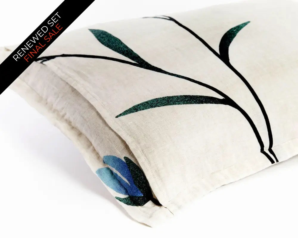European Linen Duvet Cover Set | Hørblomst Print | Renewed - Duvet Cover Set