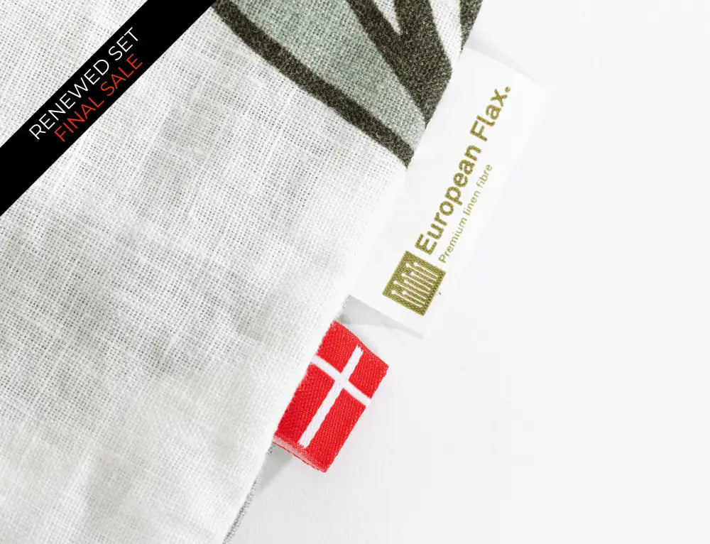 Organic European linen duvet cover set with modern Scandinavian floral design - Twin / Standard, Full/Queen / Standard, King/Cal-King / Standard, King/Cal-King / King