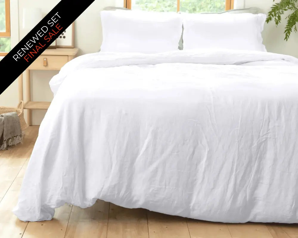 European Linen Duvet Cover Set | Renewed - Hvid (white) / Twin / Standard - Duvet Cover Set