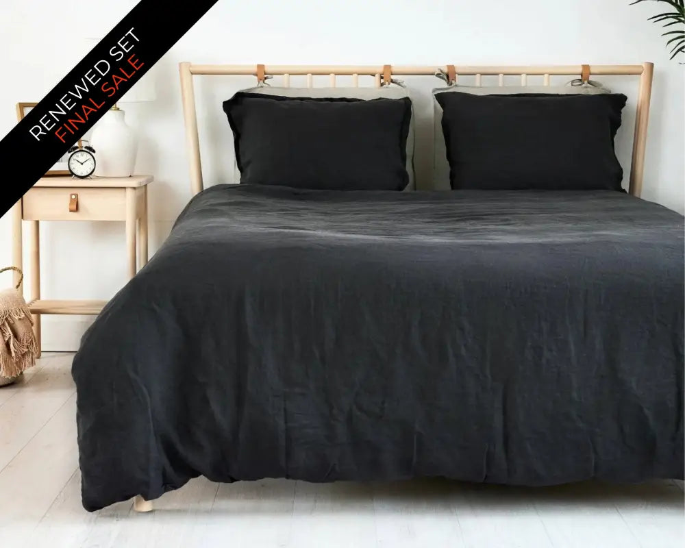 European Linen Duvet Cover Set | Renewed - Koksgrå (charcoal) / Twin / Standard - Duvet Cover Set