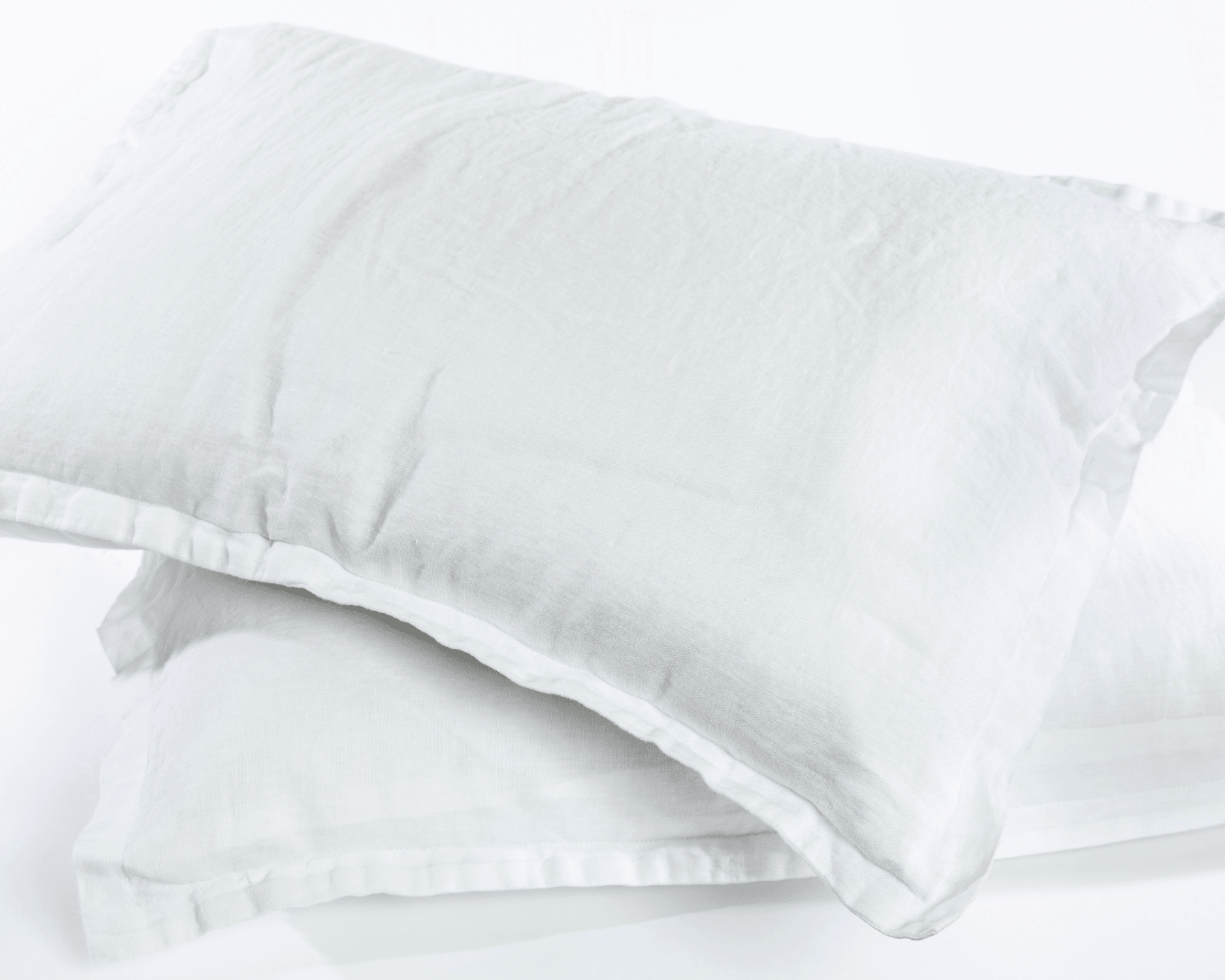 White organic European linen pillowcases