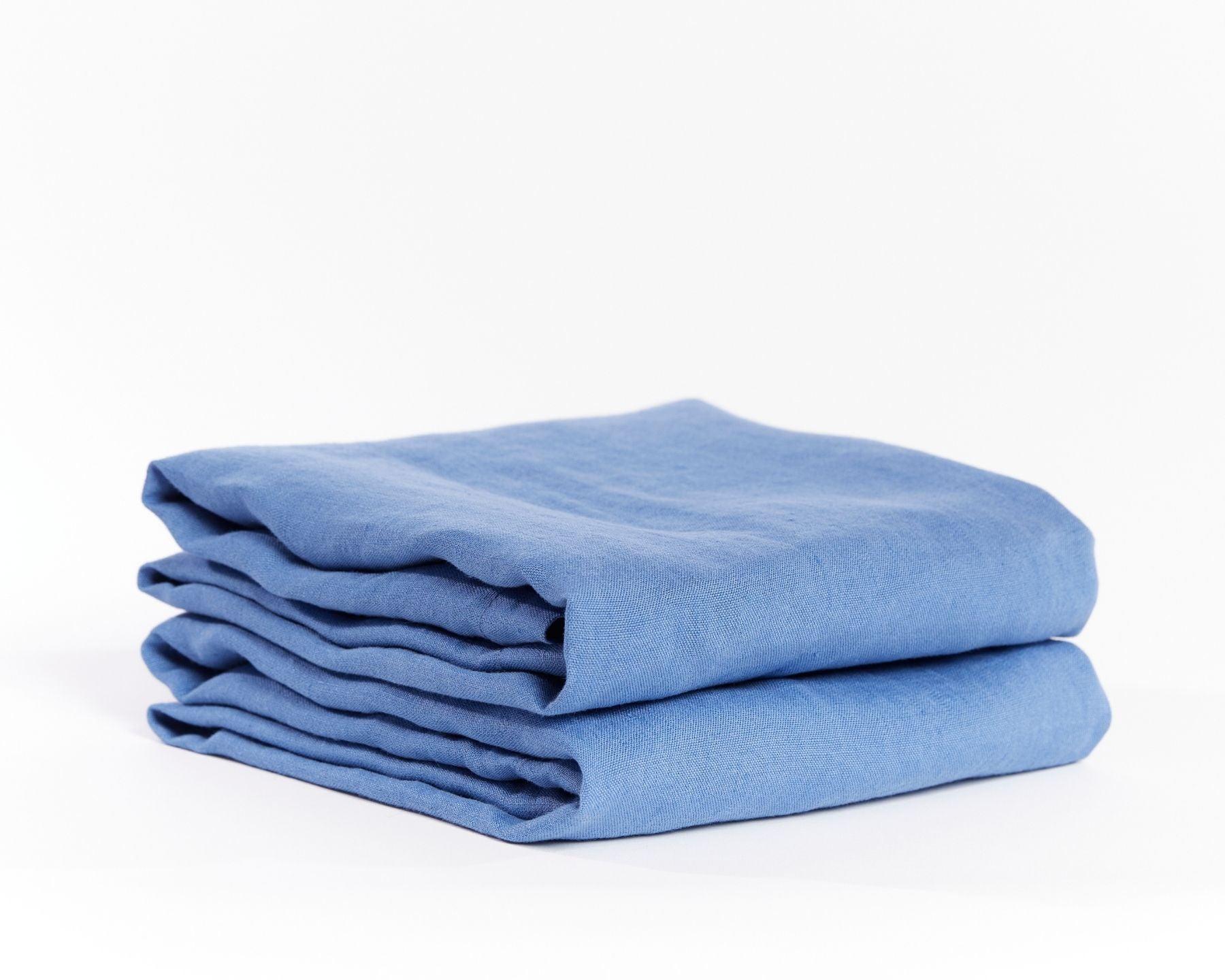 Light blue organic European flax linen pillowcases - Lyseblå (Hørblomst)